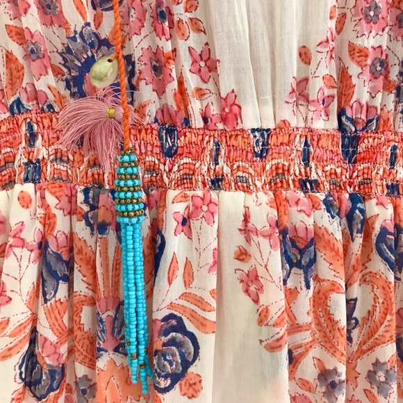 BELL BY ALICIA BELL Lyla Midi Dress Pink Coral Floral - Picture 6 of 14